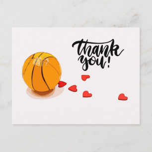 Basketball Wedding Thank you Postcard