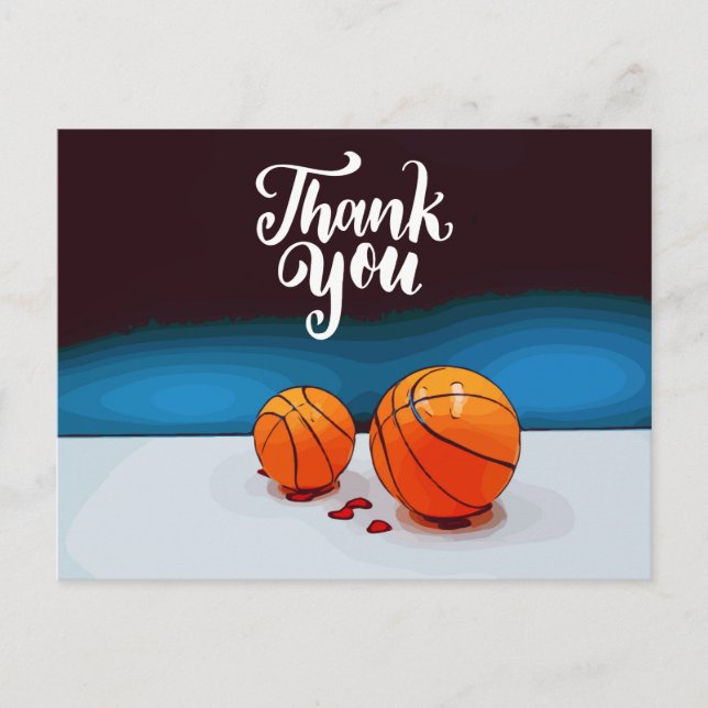 Basketball Wedding  Thank you  Postcard (Front)