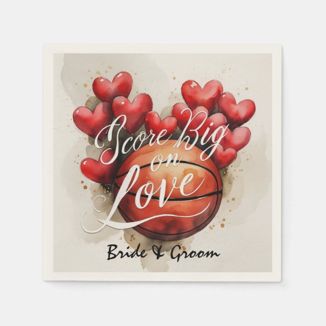 Basketball wedding themed napkin (Front)