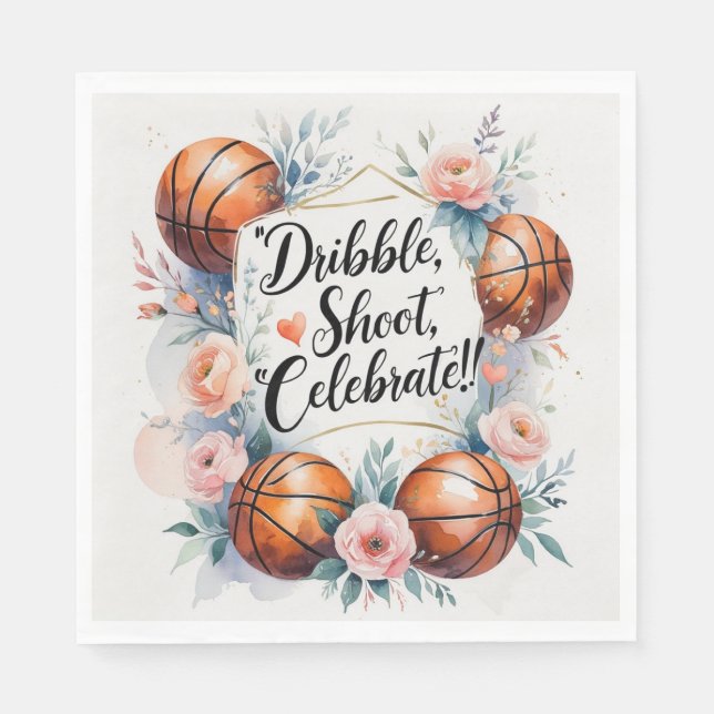 Basketball Wedding themed Napkin (Front)