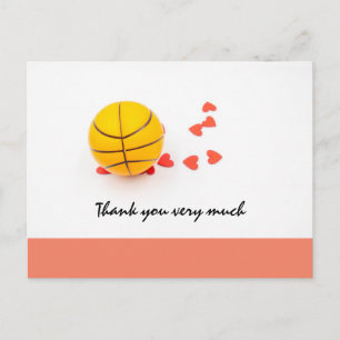 Basketball wedding with love red hearts postcard