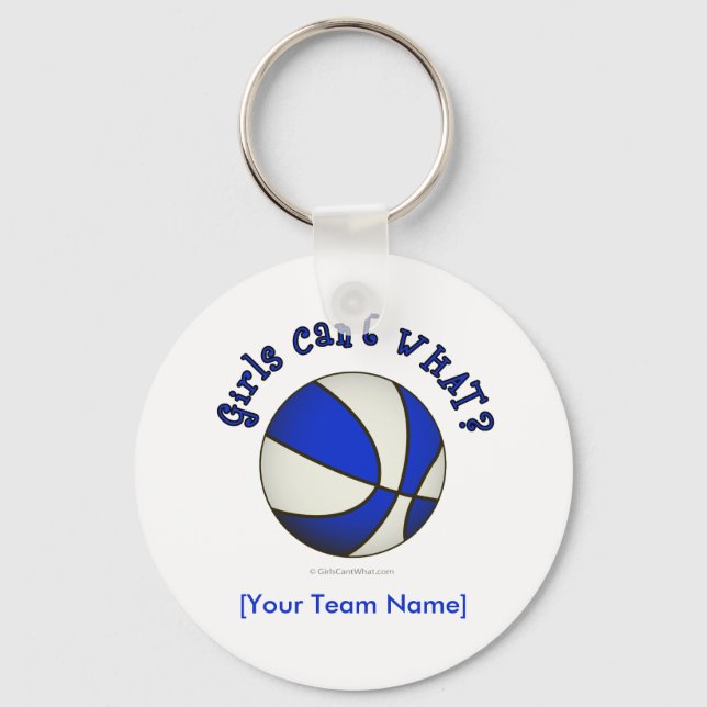 Basketball - White/Blue Key Ring (Front)