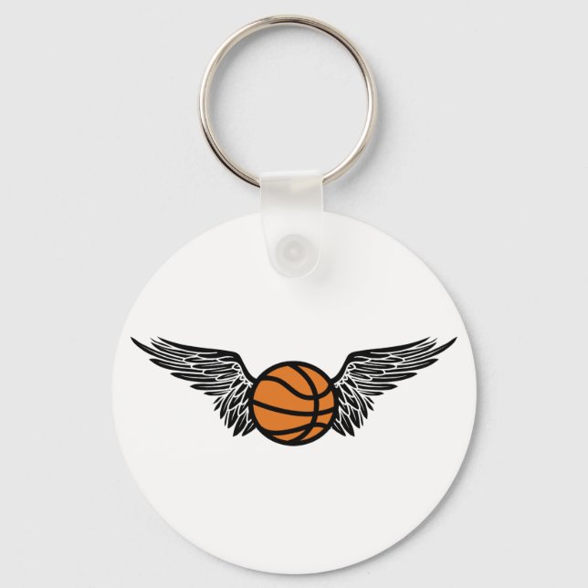 basketball. winged. key ring (Front)