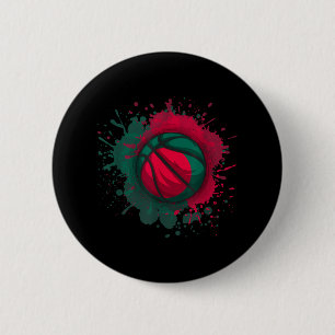 Basketball With Bangladesh Flag 6 Cm Round Badge