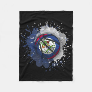 Basketball With Belise Flag Fleece Blanket