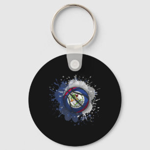 Basketball With Belise Flag Key Ring
