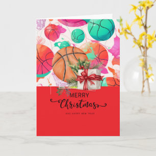 Basketball with Christmas themed for player Card