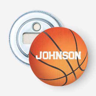 Basketball with Custom Name Bottle Opener