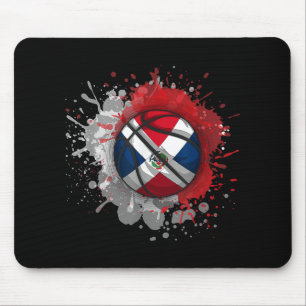 Basketball With Dominican Republic Flag Mouse Mat