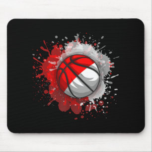 Basketball With Indonesia Flag Mouse Mat
