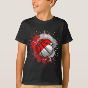 Basketball With Indonesia Flag  T-Shirt