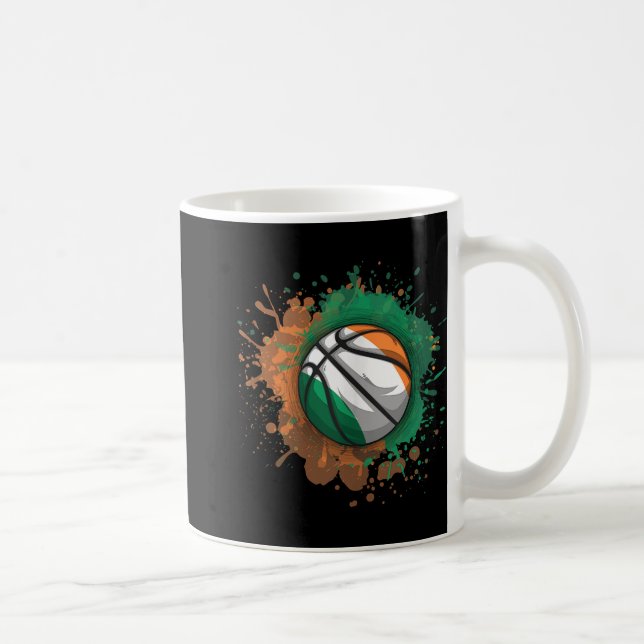 Basketball With Ireland Flag Tank Top  Coffee Mug (Right)