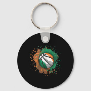 Basketball With Ireland Flag Tank Top Key Ring