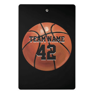 Basketball with Personalised Name and Number Mini Clipboard