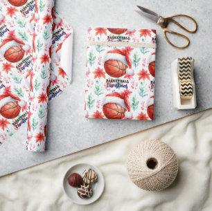 Basketball with Santa hat for Christmas  Wrapping Paper