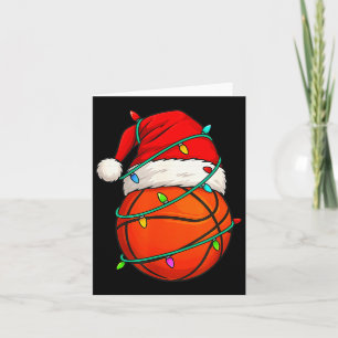Basketball With Santa Hat Funny Christmas Xmas Gif Card