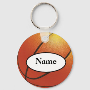 basketball with your name on it key ring