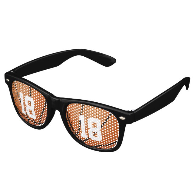 Basketball with your own number | Sports Gift Retro Sunglasses (Angled)