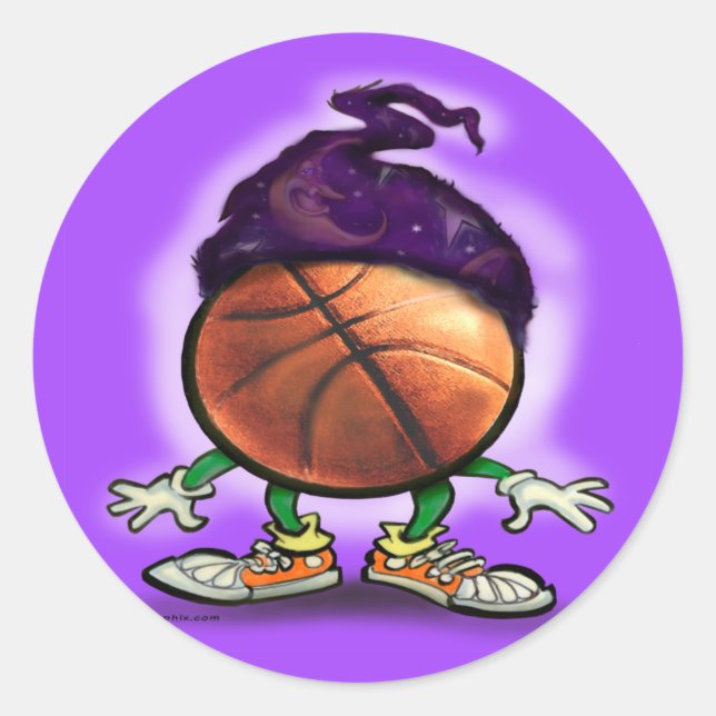 Basketball Wizard Classic Round Sticker (Front)
