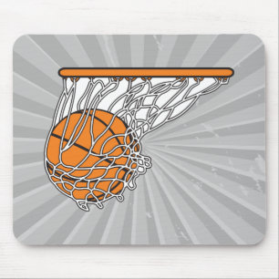 basketball woosh ball in net vector illustration mouse mat