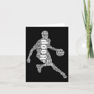 Basketball Word Cloud Basketball Sports Fan Boys B Card