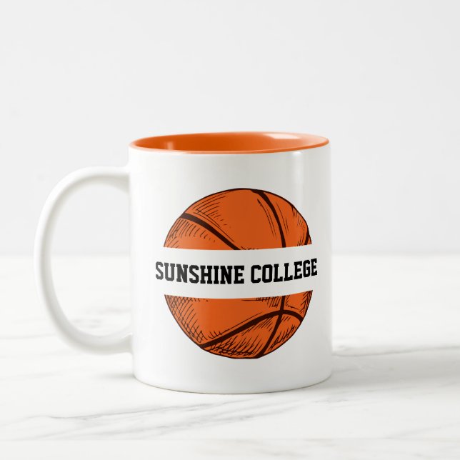 Basketball Your Favourite Team Name Two-Tone Coffee Mug (Left)