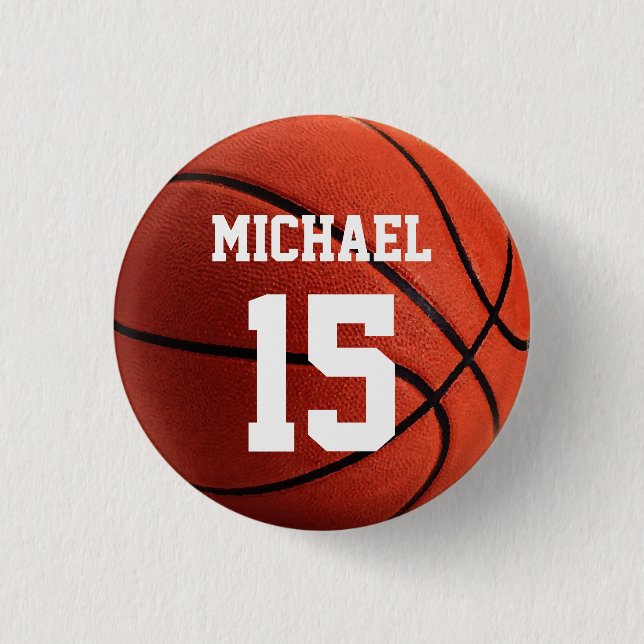 Basketball Your Name 3 Cm Round Badge (Front)