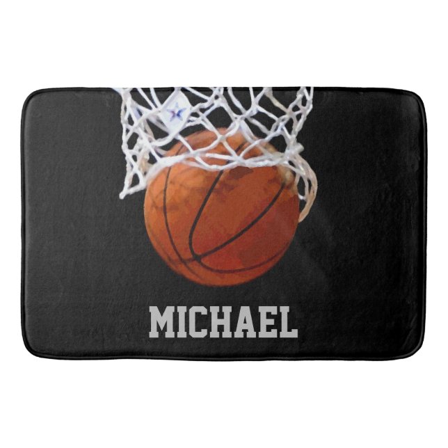 Basketball Your Name Bath Mat (Front)