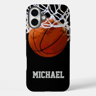 Basketball Your Name iPhone 16 Plus Case