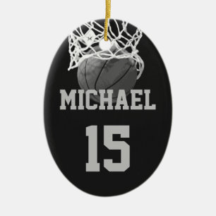 Basketball Your Name Ceramic Tree Decoration