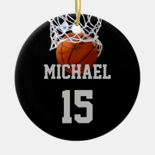 Basketball Your Name Ceramic Tree Decoration