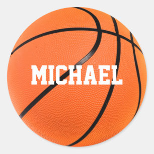 Basketball Your Name Classic Round Sticker