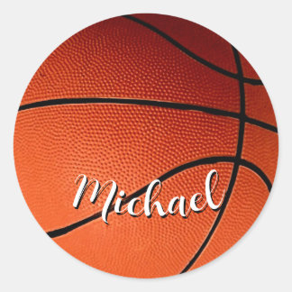 Basketball Your Name Custom Classic Round Sticker