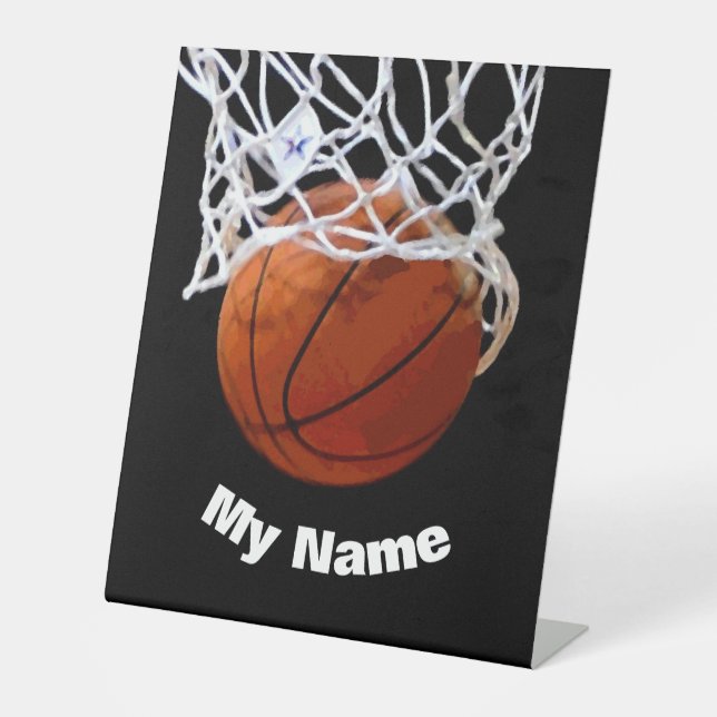 Basketball Your Name Custom Pedestal Sign (Front)