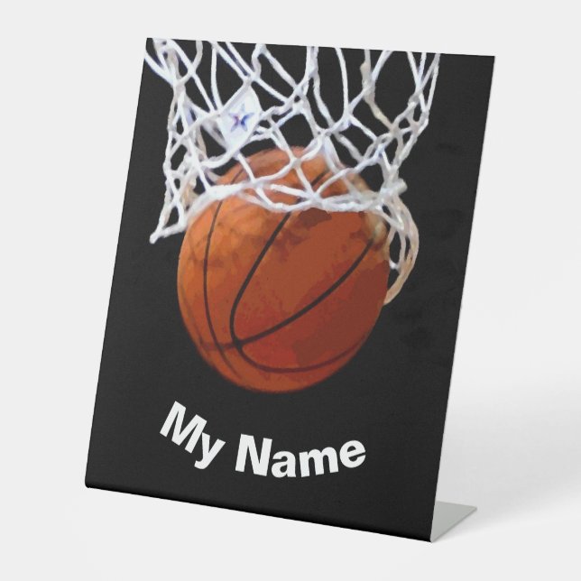 Basketball Your Name Custom Pedestal Sign (Front)