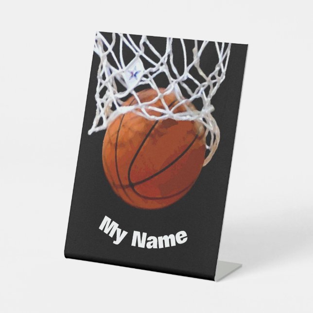 Basketball Your Name Custom Pedestal Sign (Front)