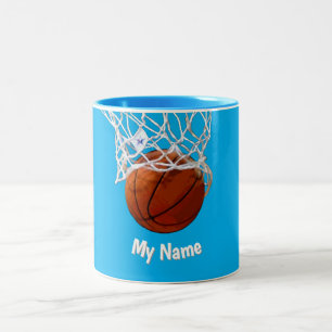Basketball Your Name Custom Two-Tone Coffee Mug