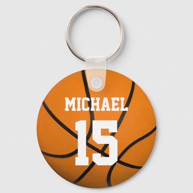 Basketball Your Name Customisable Key Ring (Front)