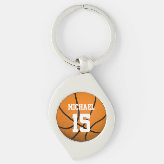 Basketball Your Name Customisable Key Ring (Front)