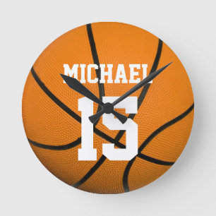 Basketball Your Name Customisable Round Clock
