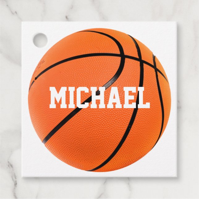 Basketball Your Name Favour Tags (Front)