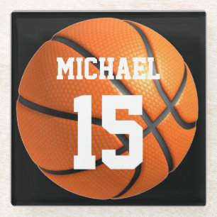Basketball Your Name Glass Coaster