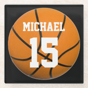Basketball Your Name Glass Coaster