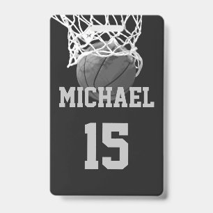 Basketball Your Name ID Badge