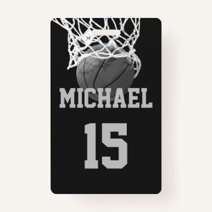 Basketball Your Name ID Badge