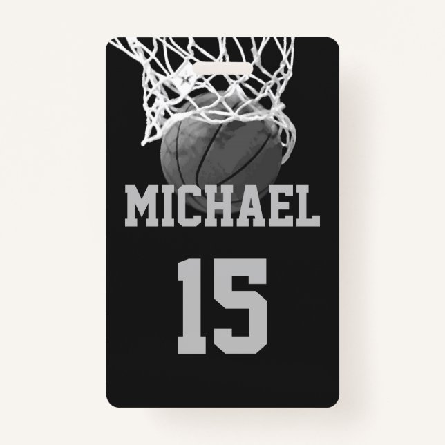 Basketball Your Name ID Badge (Front)