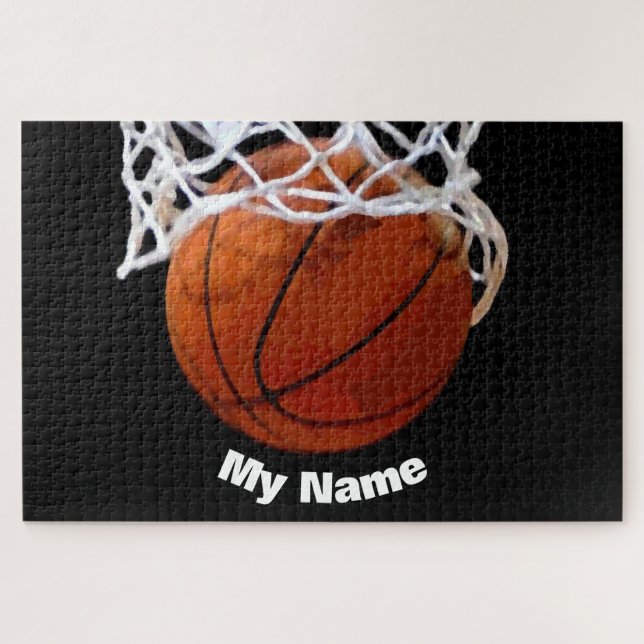 Basketball Your Name Jigsaw Puzzle (Horizontal)