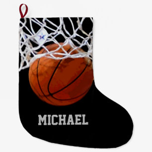 Basketball Your Name Large Christmas Stocking