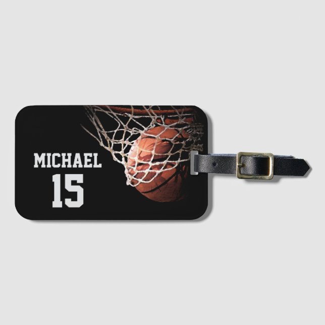 Basketball Your Name Luggage Tag (Front Horizontal)