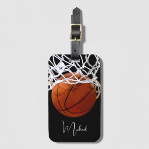 Basketball Your Name Luggage Tag